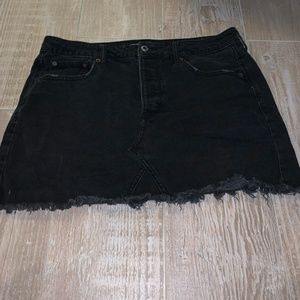 black jean skirt